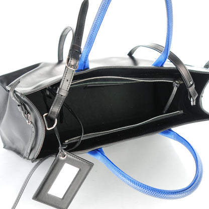 Balenciaga Calfskin Karung S Padlock Nude Work Black Electric Blue 5 of 11