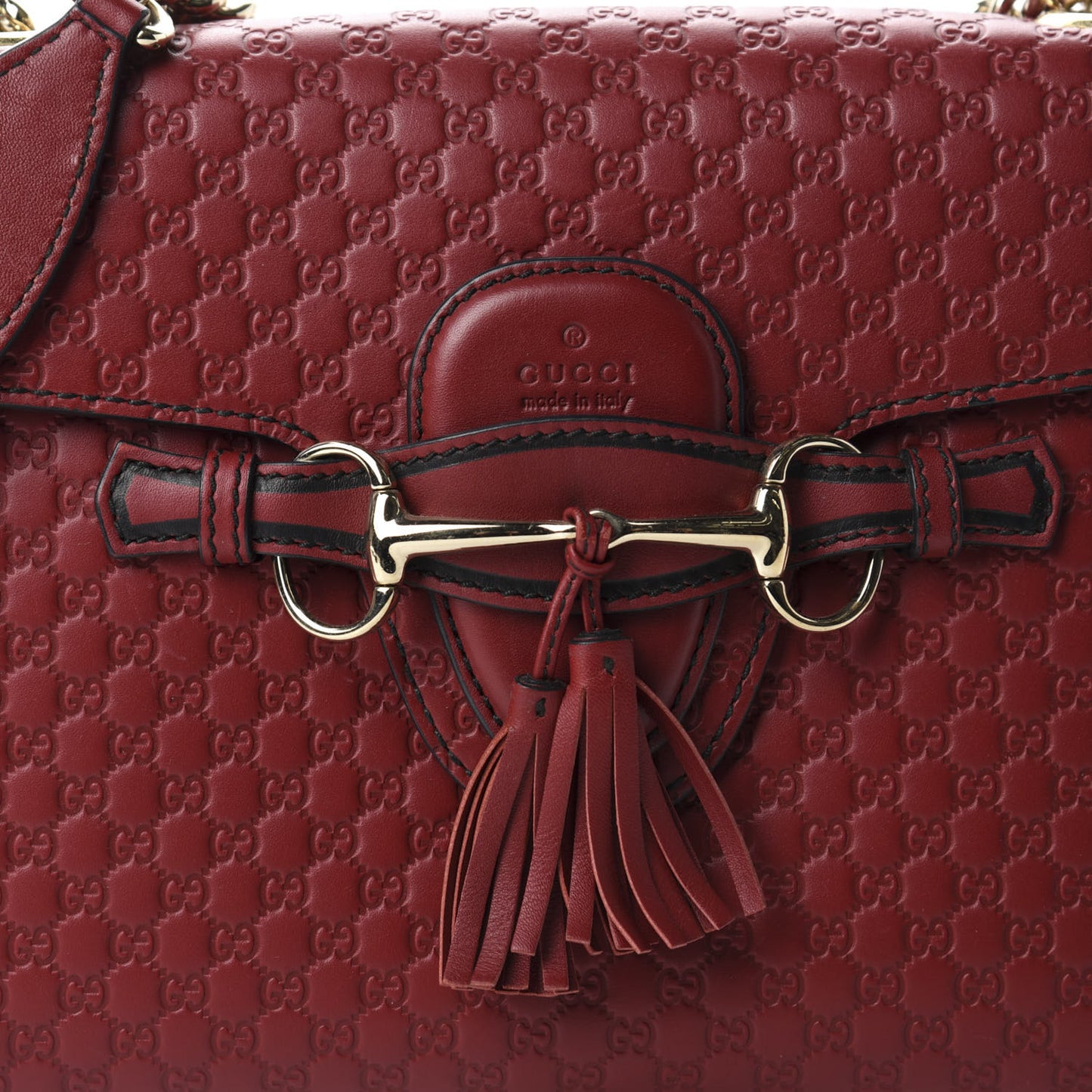 Microguccissima Medium Emily Chain Shoulder Bag Red