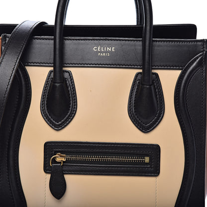 Celine Satin Calfskin Nano Tri-Color Luggage Seashell 13 of 13