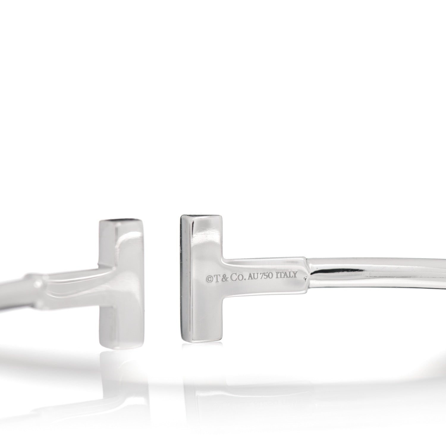 Tiffany 18K White Gold Blue Sapphire T Wire Bracelet 4 of 4