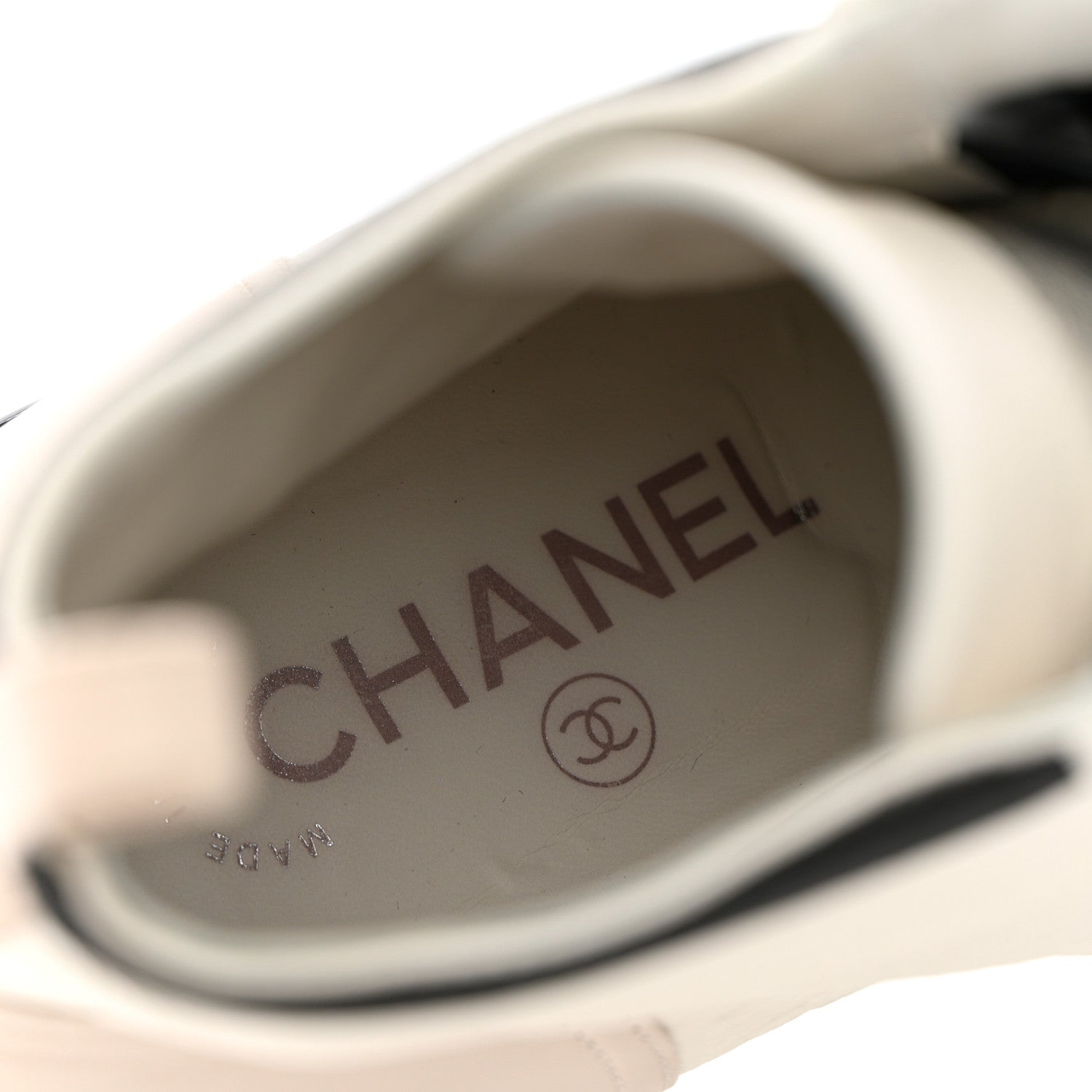Chanel Pearly Calfskin Patent Calfskin Quilted Lace Up Boots 38.5 White Light Gray Black 7 of 18