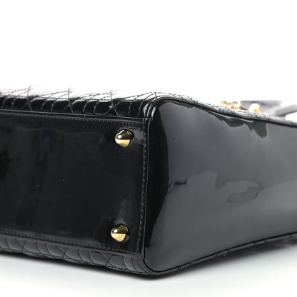 Christian Dior Patent Cannage Large Lady Dior Black 6 of 9