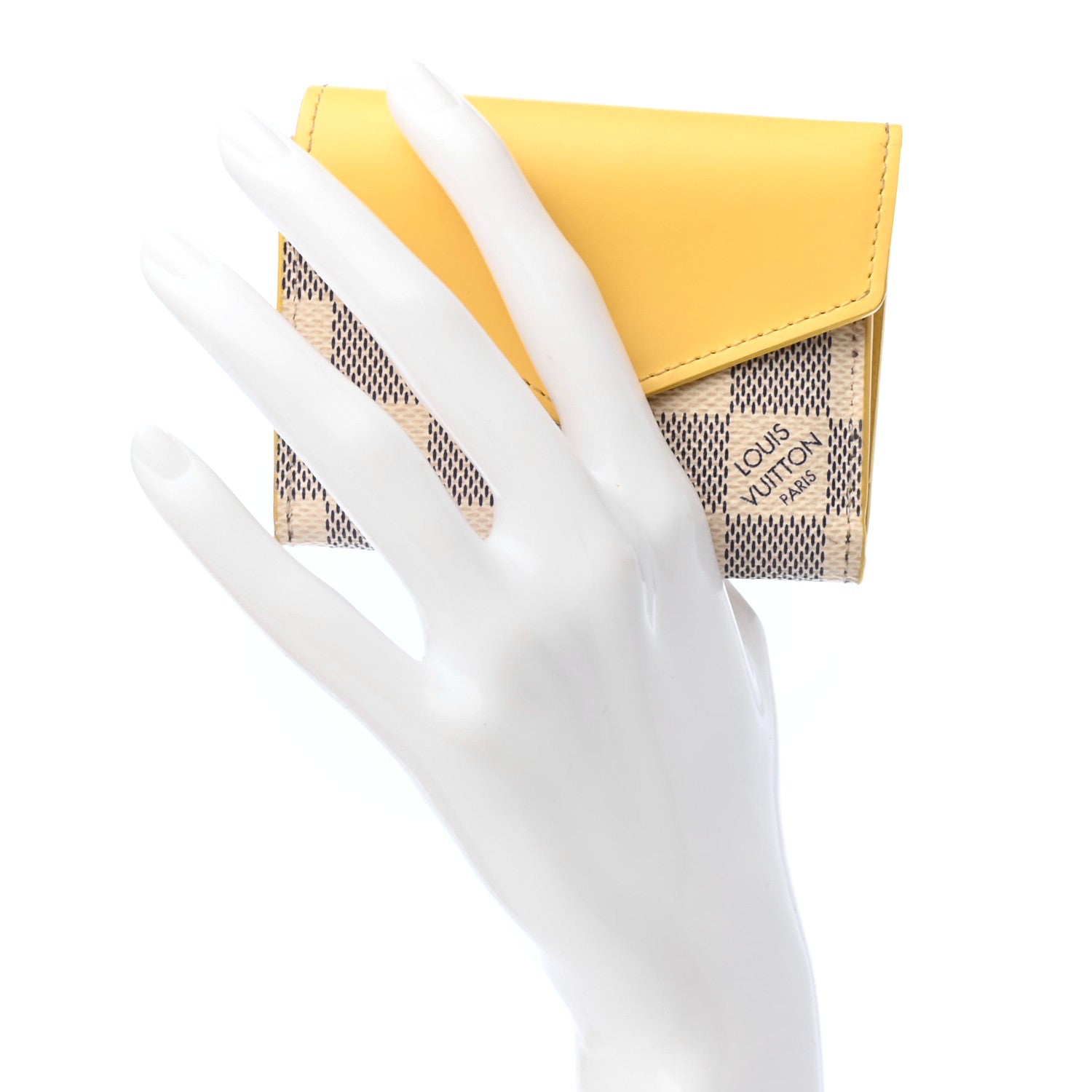 Louis Vuitton Damier Azur Zoe Wallet Jaune Pale 2 of 9
