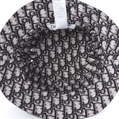 Christian Dior Polyester Cotton Oblique Teddy-D Brim Bucket Hat 58 Black 5 of 7