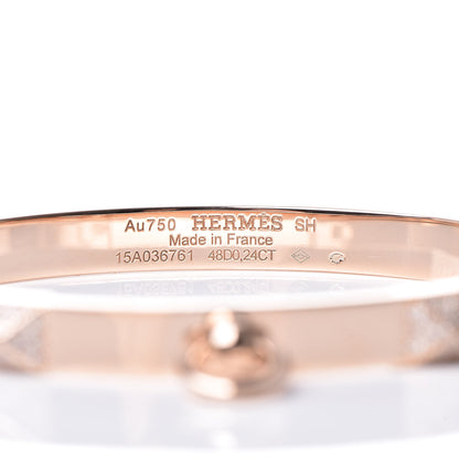 Hermes 18K Rose Gold Diamond PM Collier De Chien Bracelet SH 4 of 5