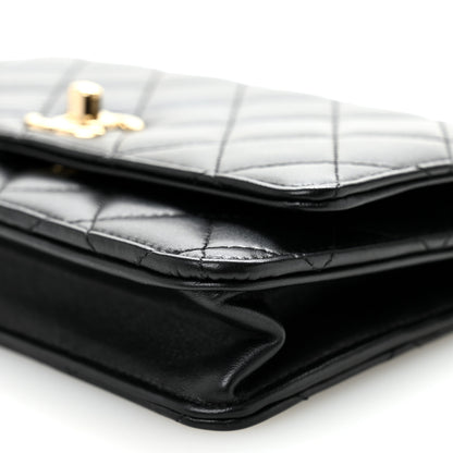 Chanel Lambskin Quilted Trendy CC Wallet On Chain WOC Black 11 of 12