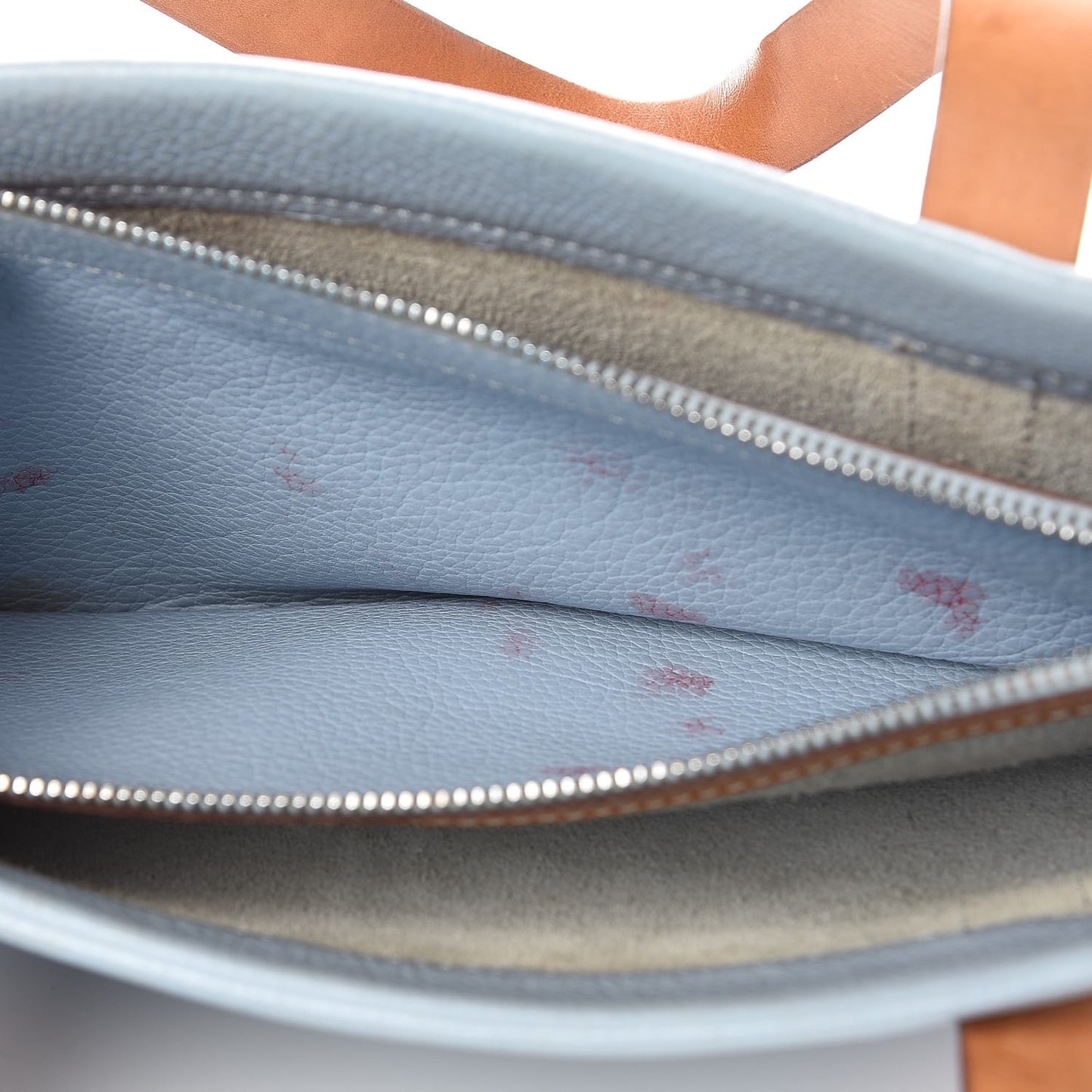 Drummed Calfskin Small Open Tote Blue