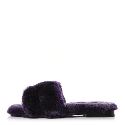 Hermes Woolskin Oran Sandals 35.5 Violet Fonce 1 of 8