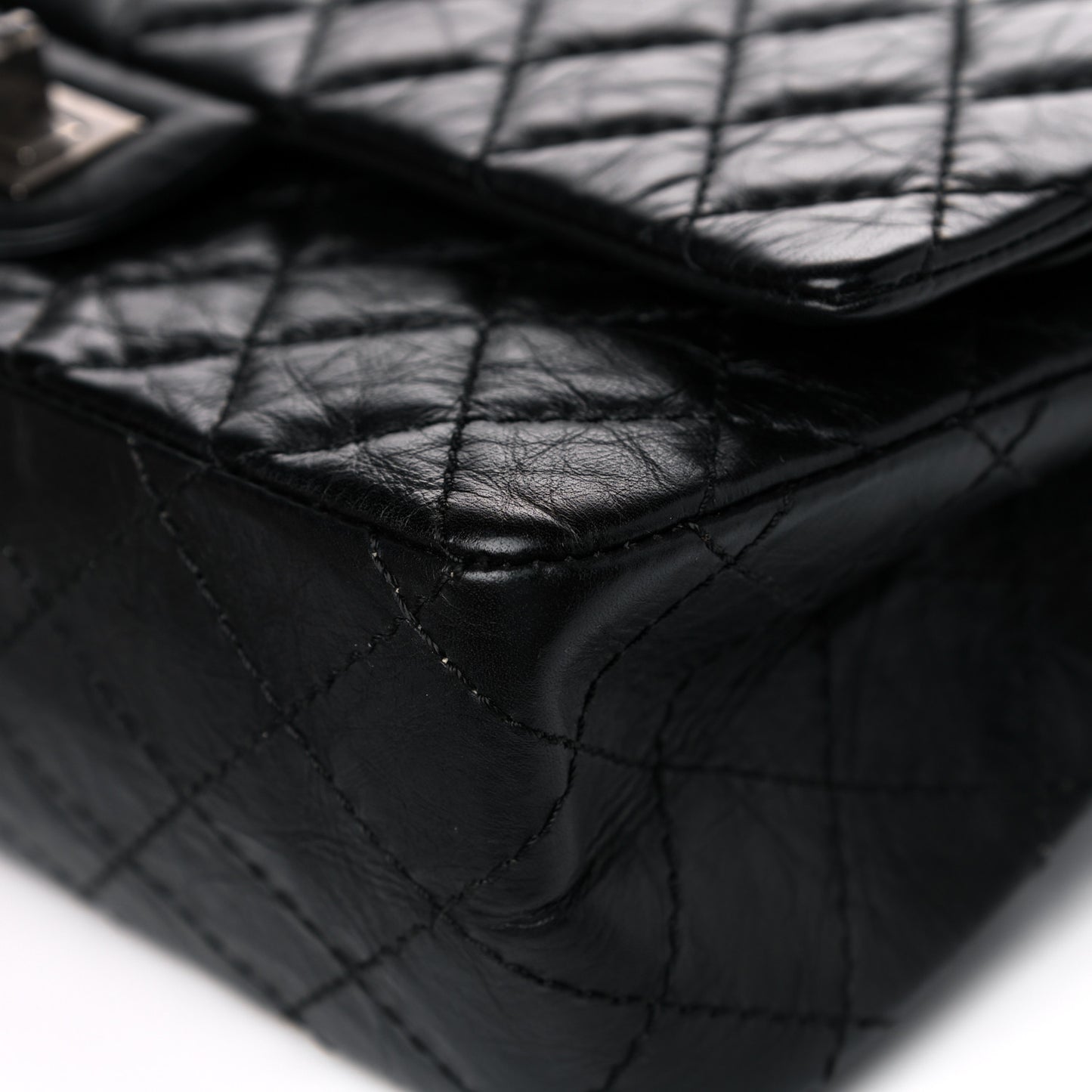 Aged Calfskin Quilted 2.55 Reissue 225 Flap Black
