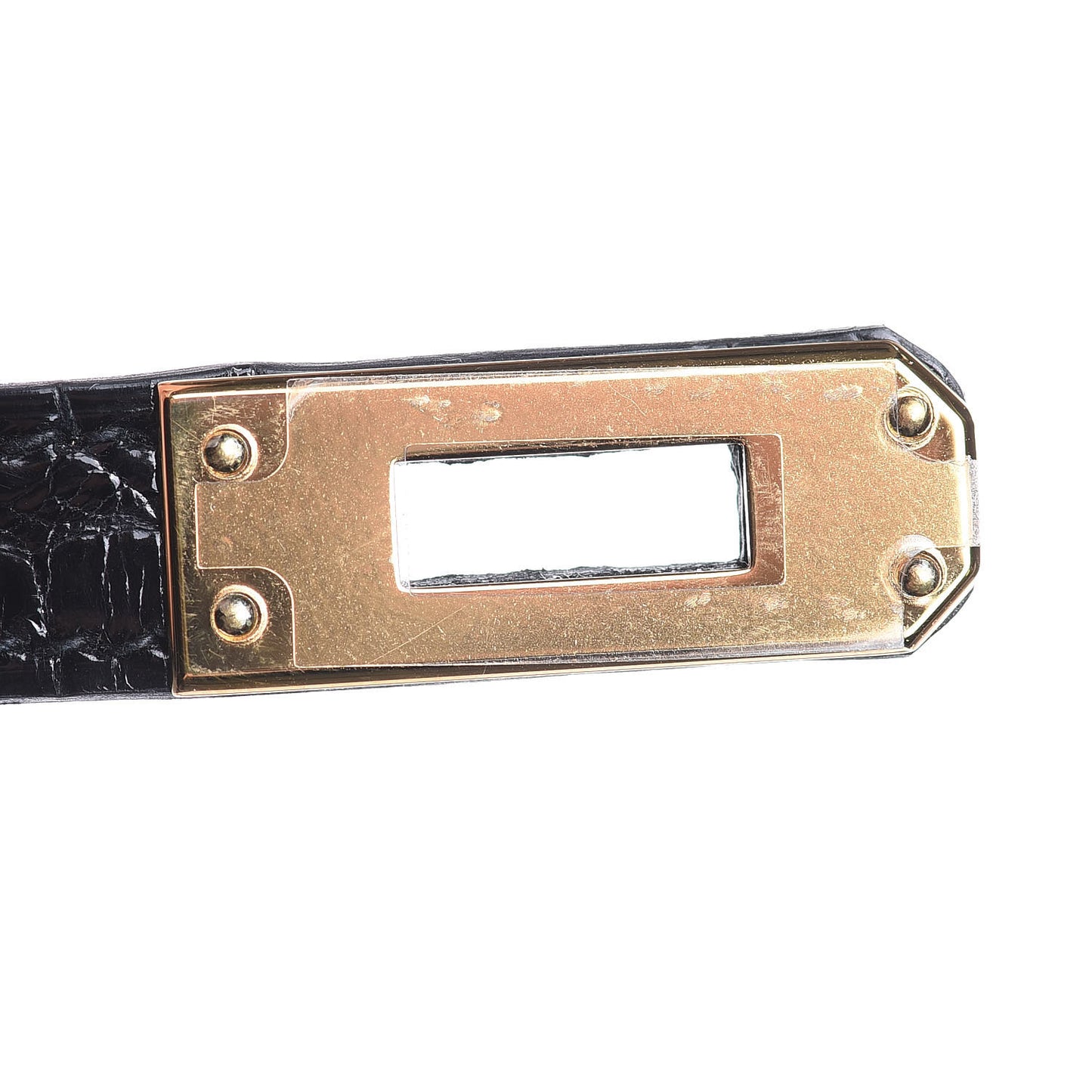 Shiny Alligator Mini Kelly Sellier 20 Black