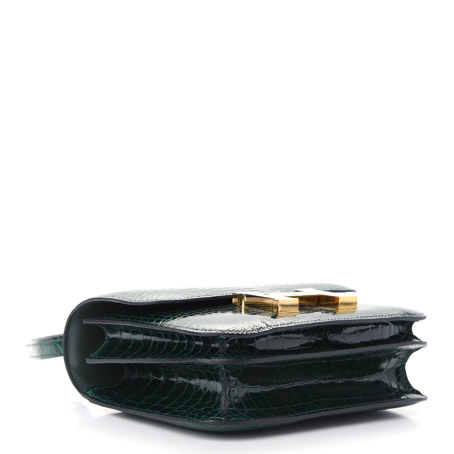 Shiny Alligator Constance 18 Vert Fonce