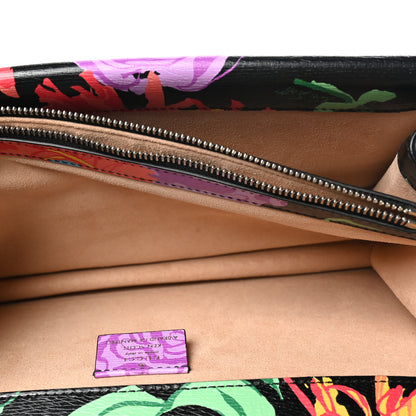 Gucci New Shangai Calfskin Jenny Floral Print Small Dionysus Shoulder Bag Black Pink 5 of 10