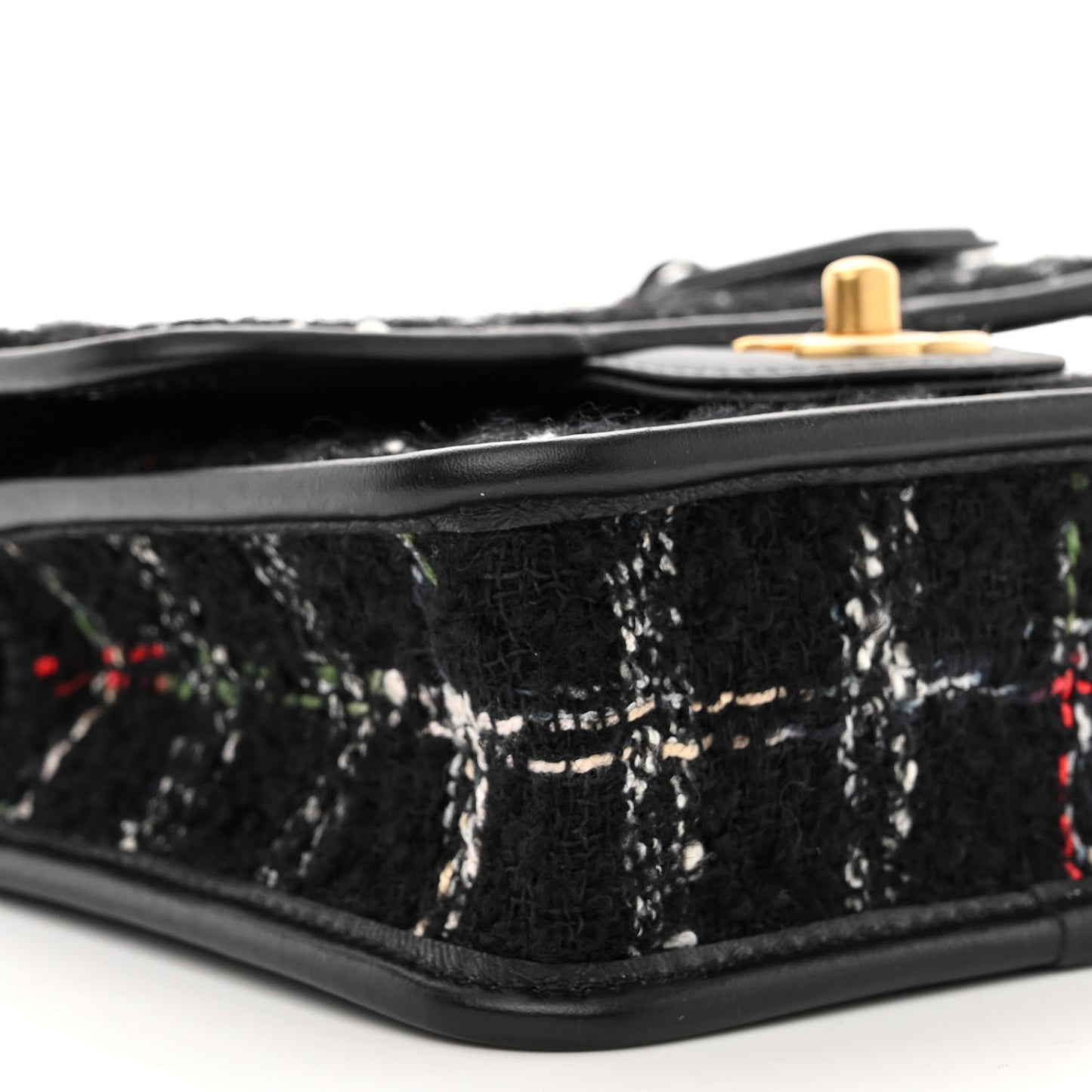 Tweed School Memory Mini Top Handle Flap Black White