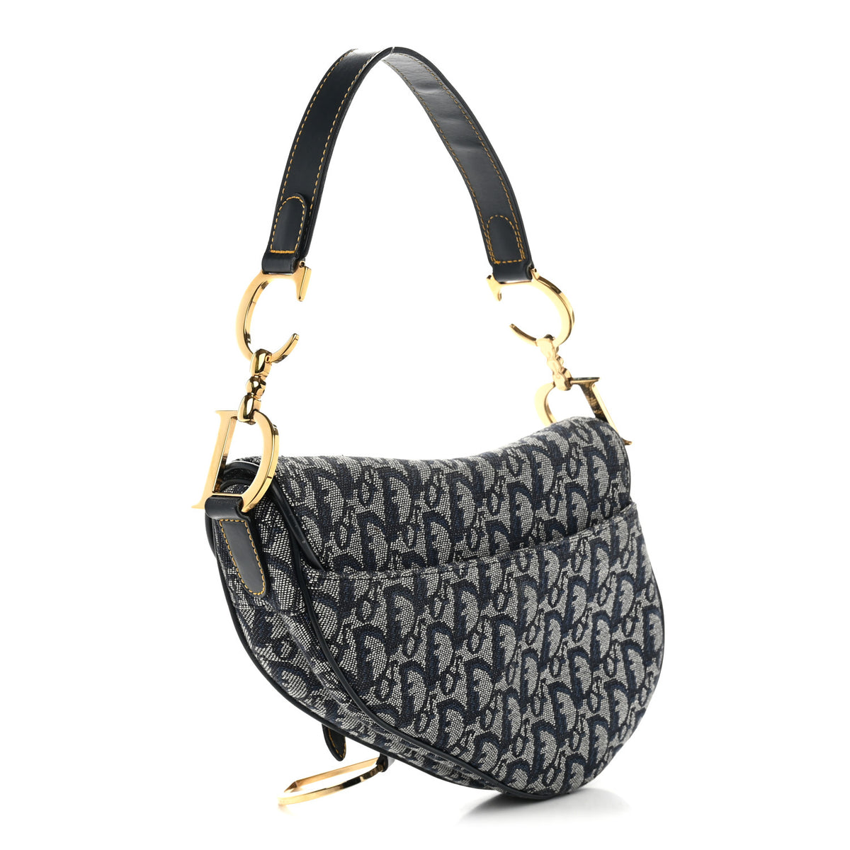 Christian Dior Monogram Saddle Bag Blue 3 of 9