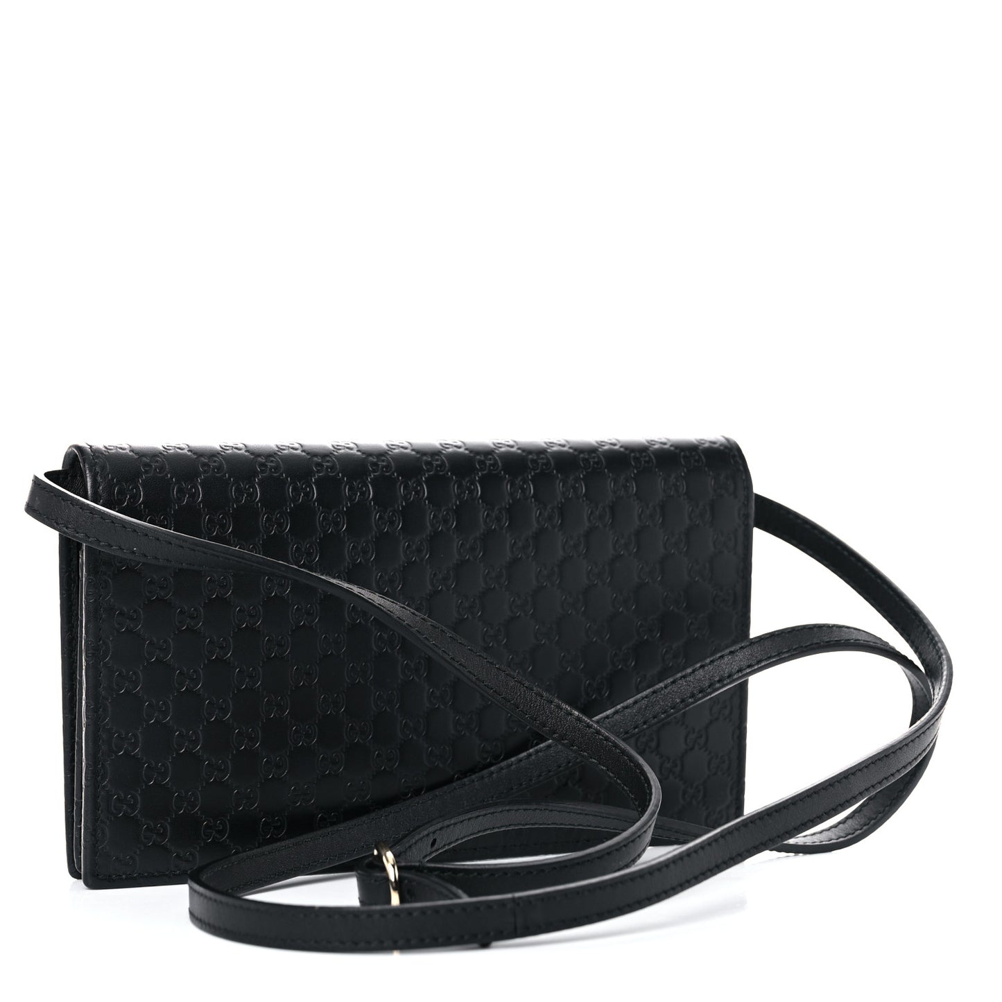 Microguccissima Crossbody Wallet Black