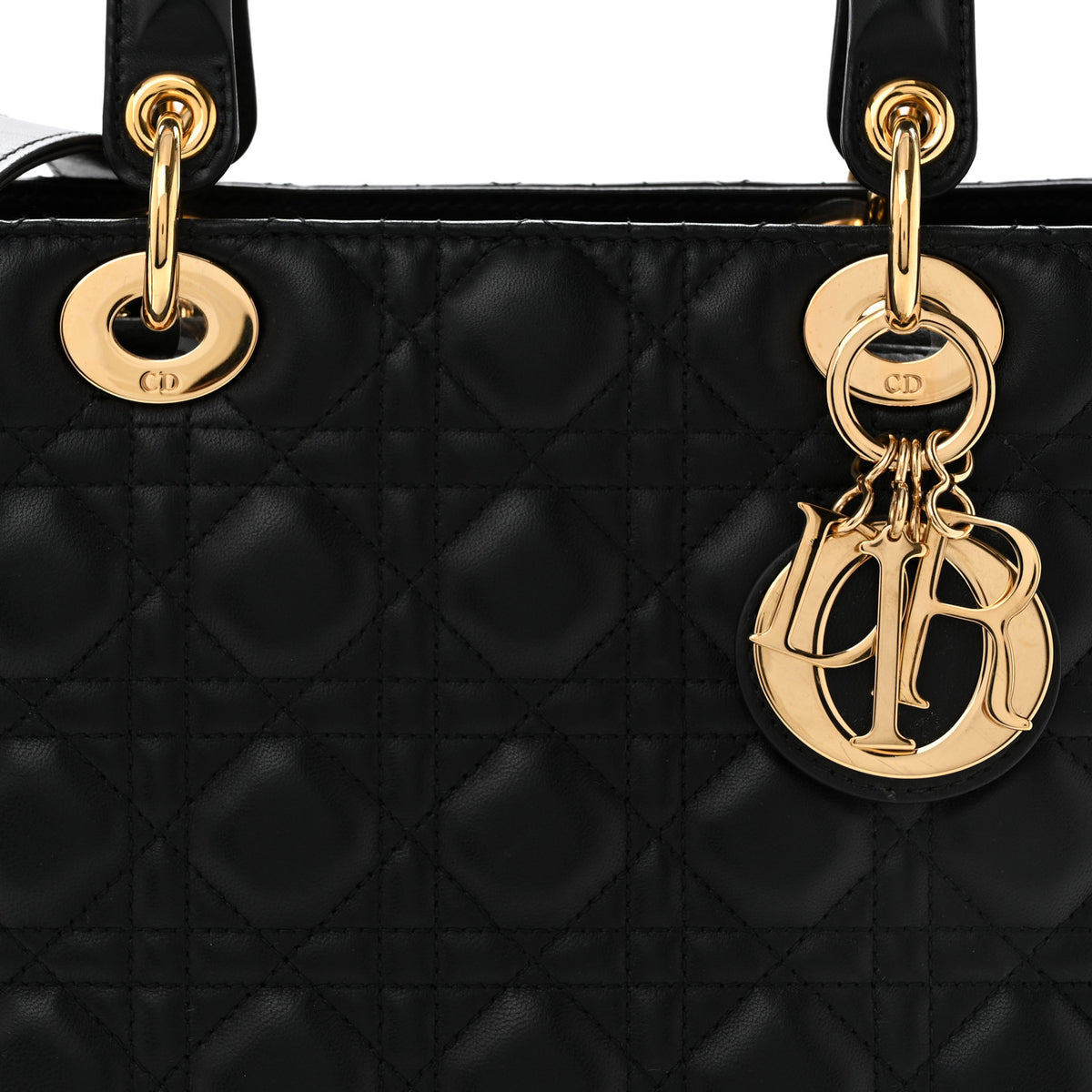 Christian Dior Lambskin Cannage Medium Lady Dior Black 15 of 25