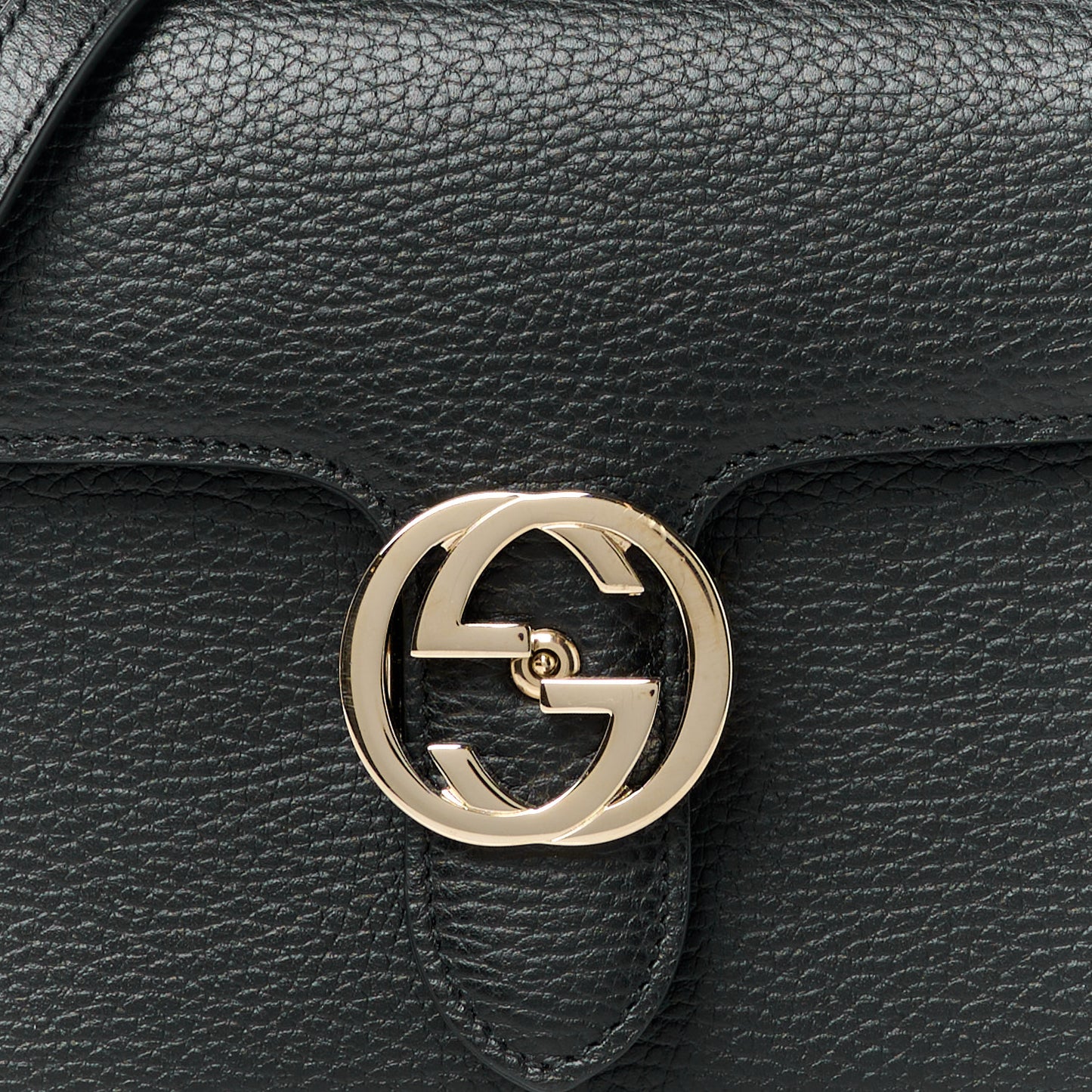 Dollar Calfskin Small Interlocking G Shoulder Bag Black