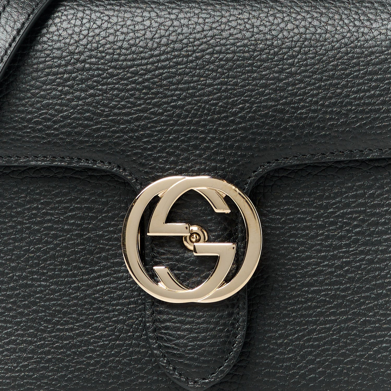 Gucci Dollar Calfskin Small Interlocking G Shoulder Bag Black 9 of 11