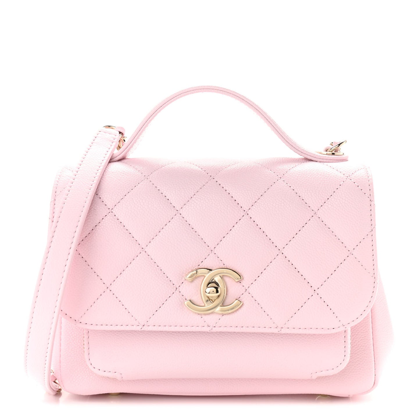 Caviar Quilted Mini Business Affinity Flap Light Pink