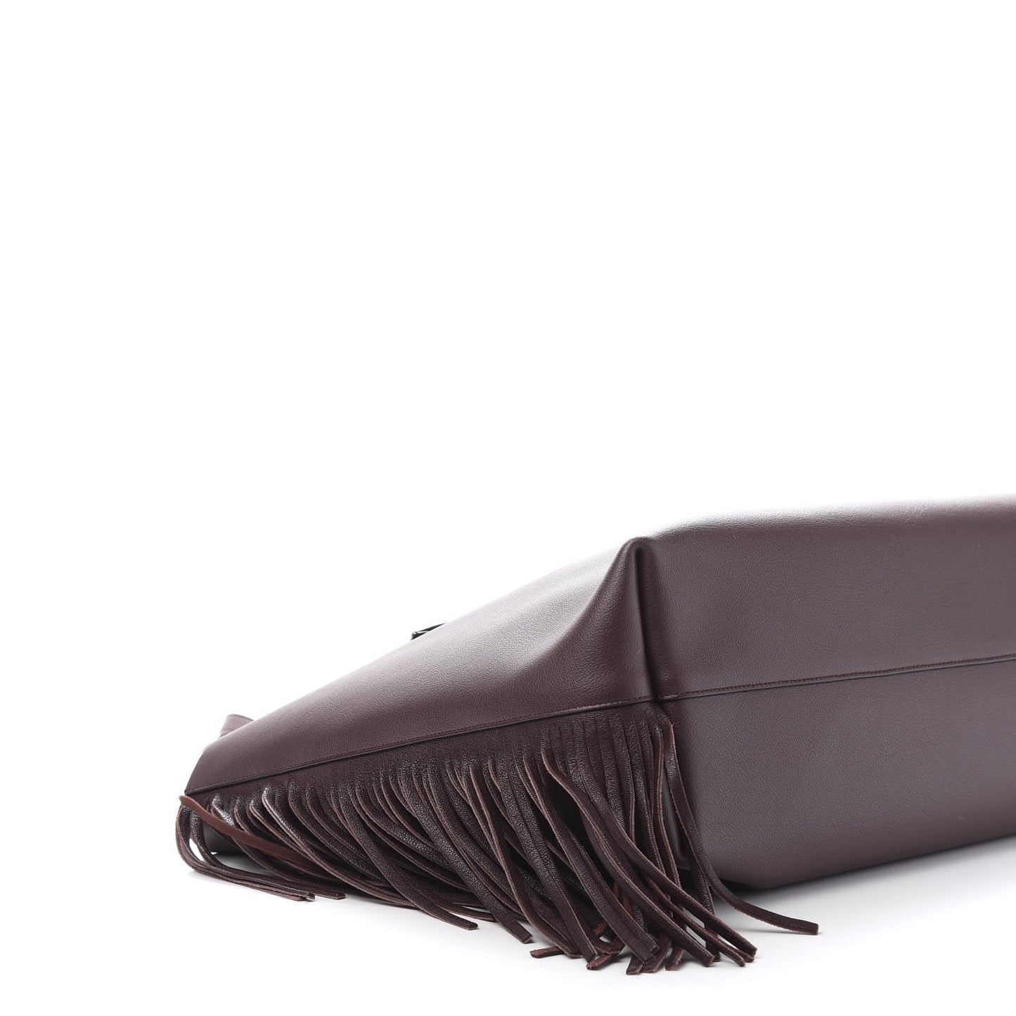 Calfskin Large Fringe Shopping Tote Amaranto