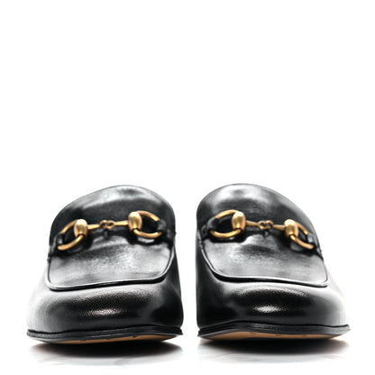 Gucci Goatskin Womens Horsebit Mid-Heel Loafers 38.5 Black 2 of 10