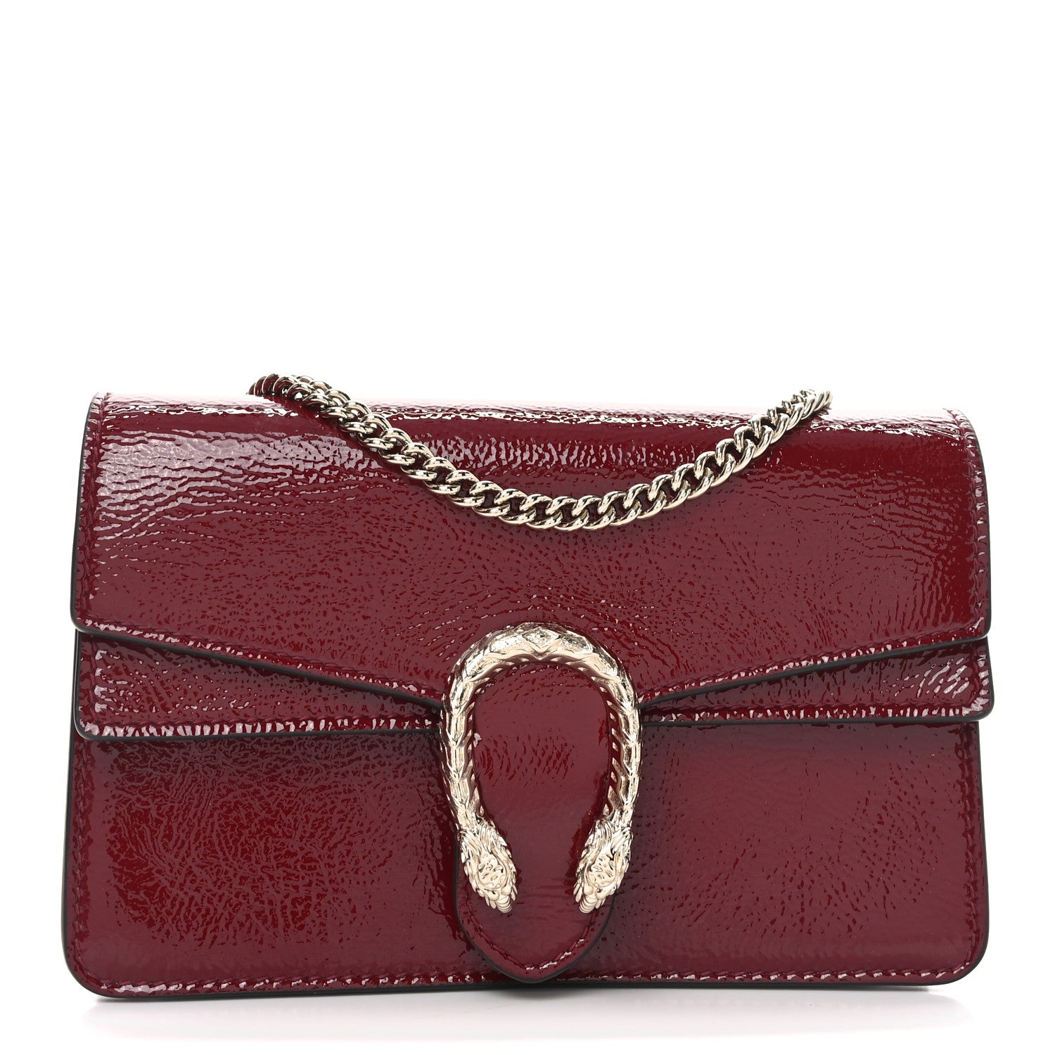 Gucci Crinkled Patent Mini Dionysus Shoulder Bag Rosso Ancora Red 1 of 10