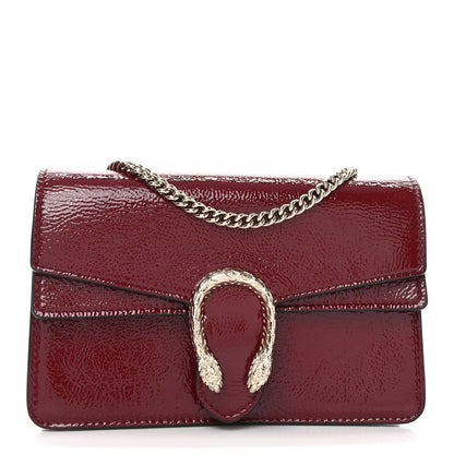 Gucci Crinkled Patent Mini Dionysus Shoulder Bag Rosso Ancora Red 1 of 10