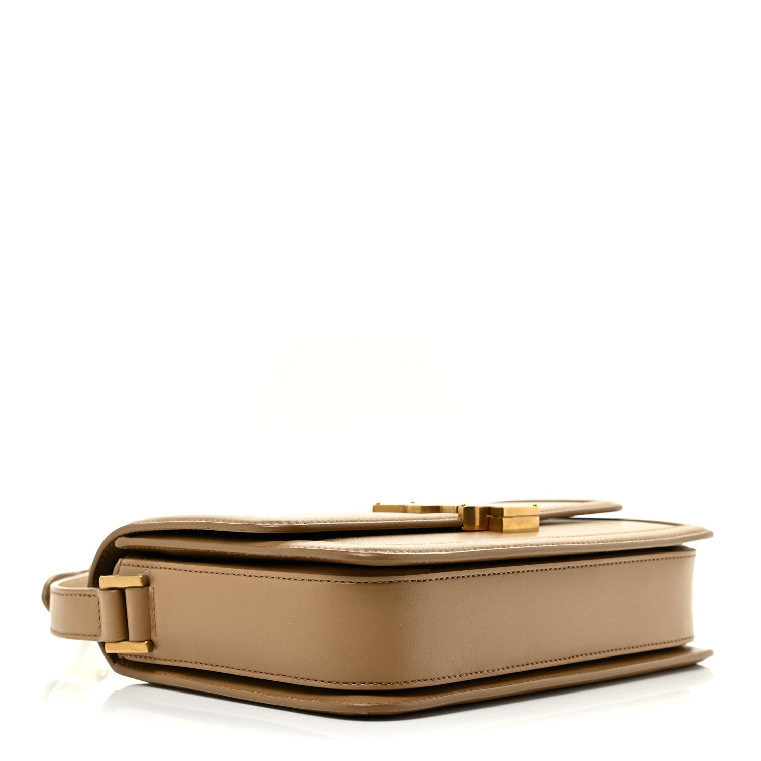 Saint Laurent Box Calfskin Monogram Medium Solferino Satchel Natural Tan 4 of 12