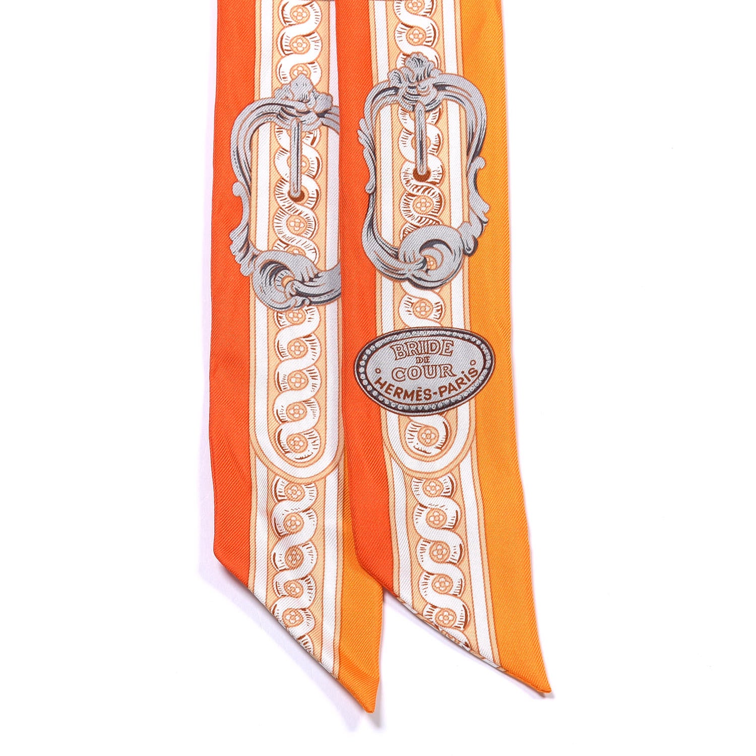 Hermes Silk Bride De Cour Twilly Vermillon Orange 2 of 4