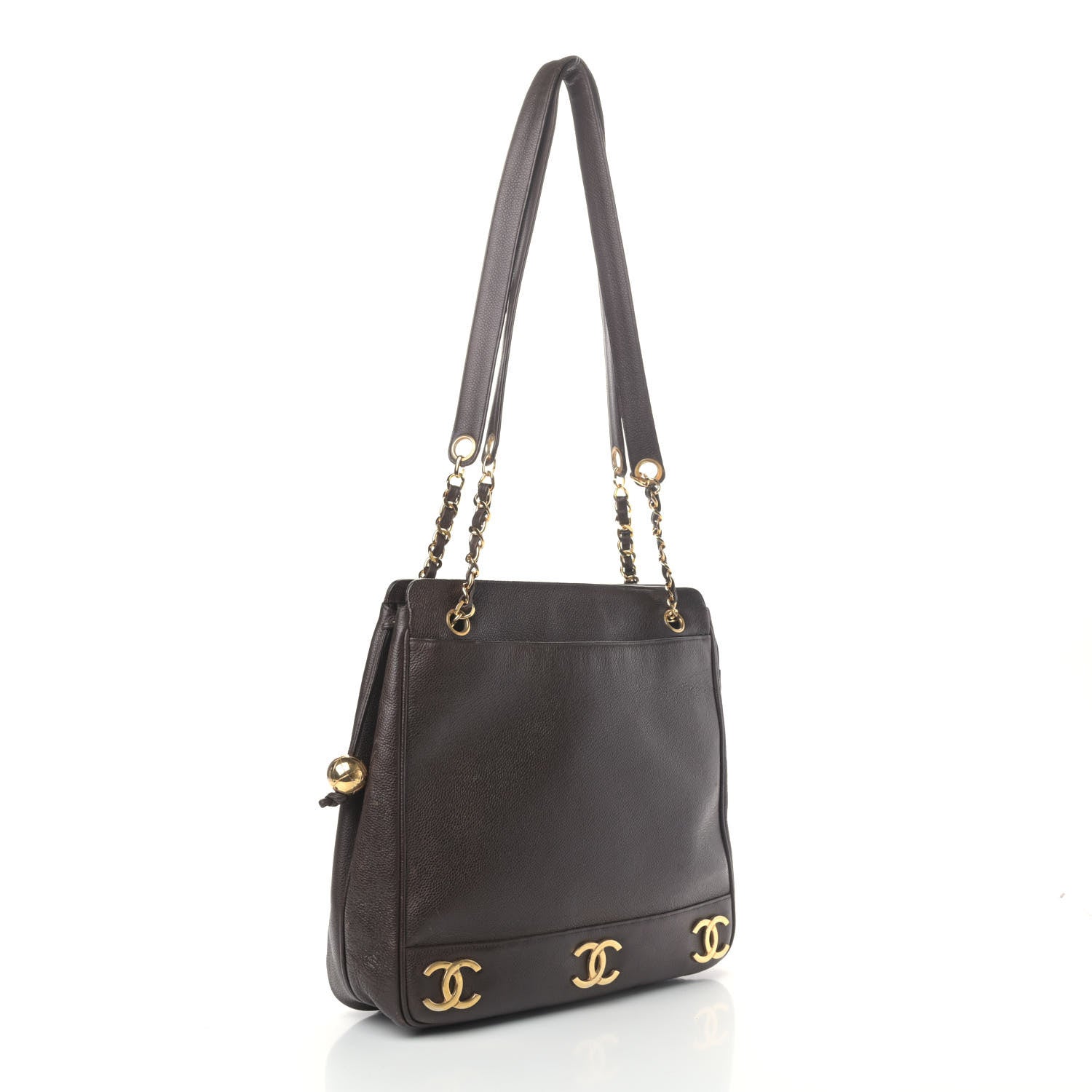 Chanel Caviar CC Shoulder Bag Dark Brown 2 of 11