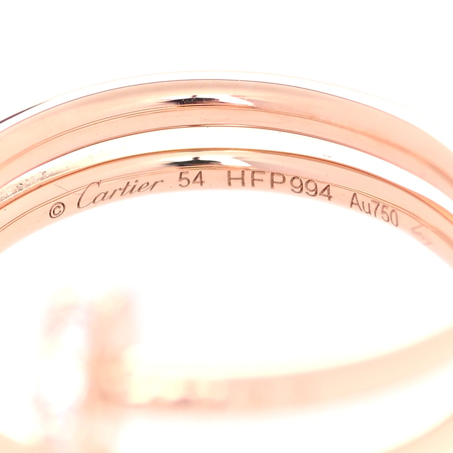18K Pink Gold Diamond Double Juste Un Clou Ring 54 6.75