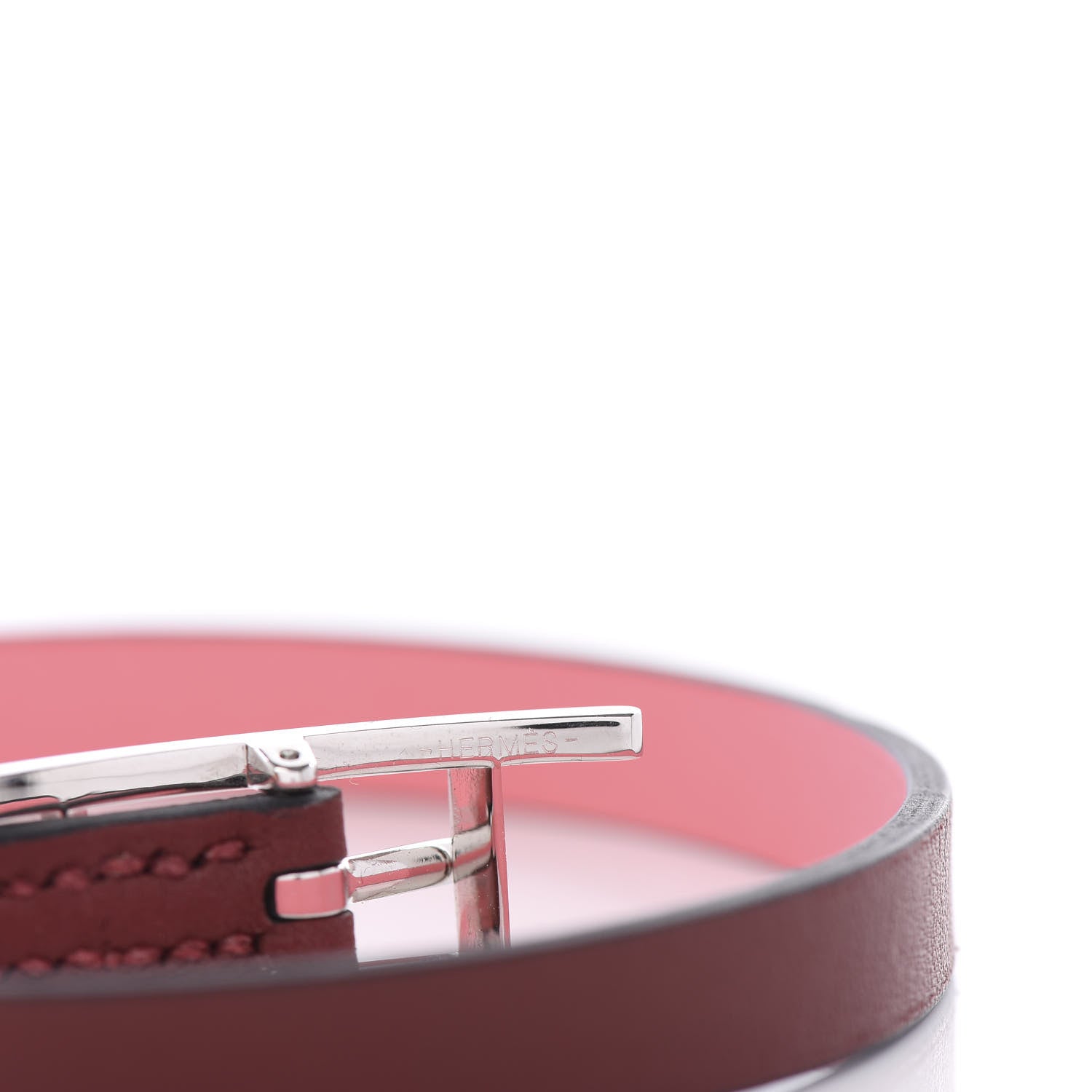 Hermes Swift Behapi Double Tour Bracelet T2 Rouge H Rose Ete 4 of 6