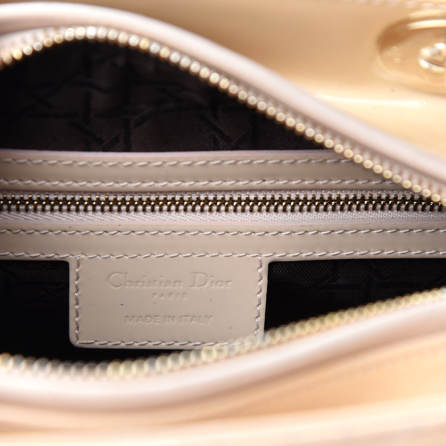 Christian Dior Patent Cannage Medium Lady Dior Beige 8 of 10