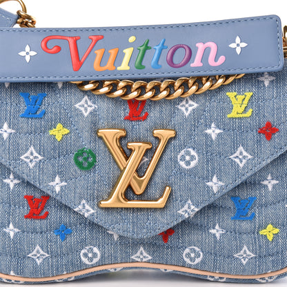 Louis Vuitton Embroidered Monogram Denim New Wave Chain MM 8 of 11