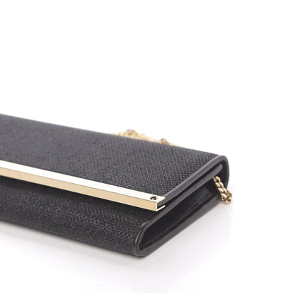 Jimmy Choo Glitter Fabric Milla Chain Wallet Black 8 of 10