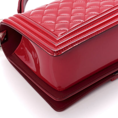 Chanel Patent Calfskin Quilted Medium Plexiglass Boy Flap Red 10 of 11