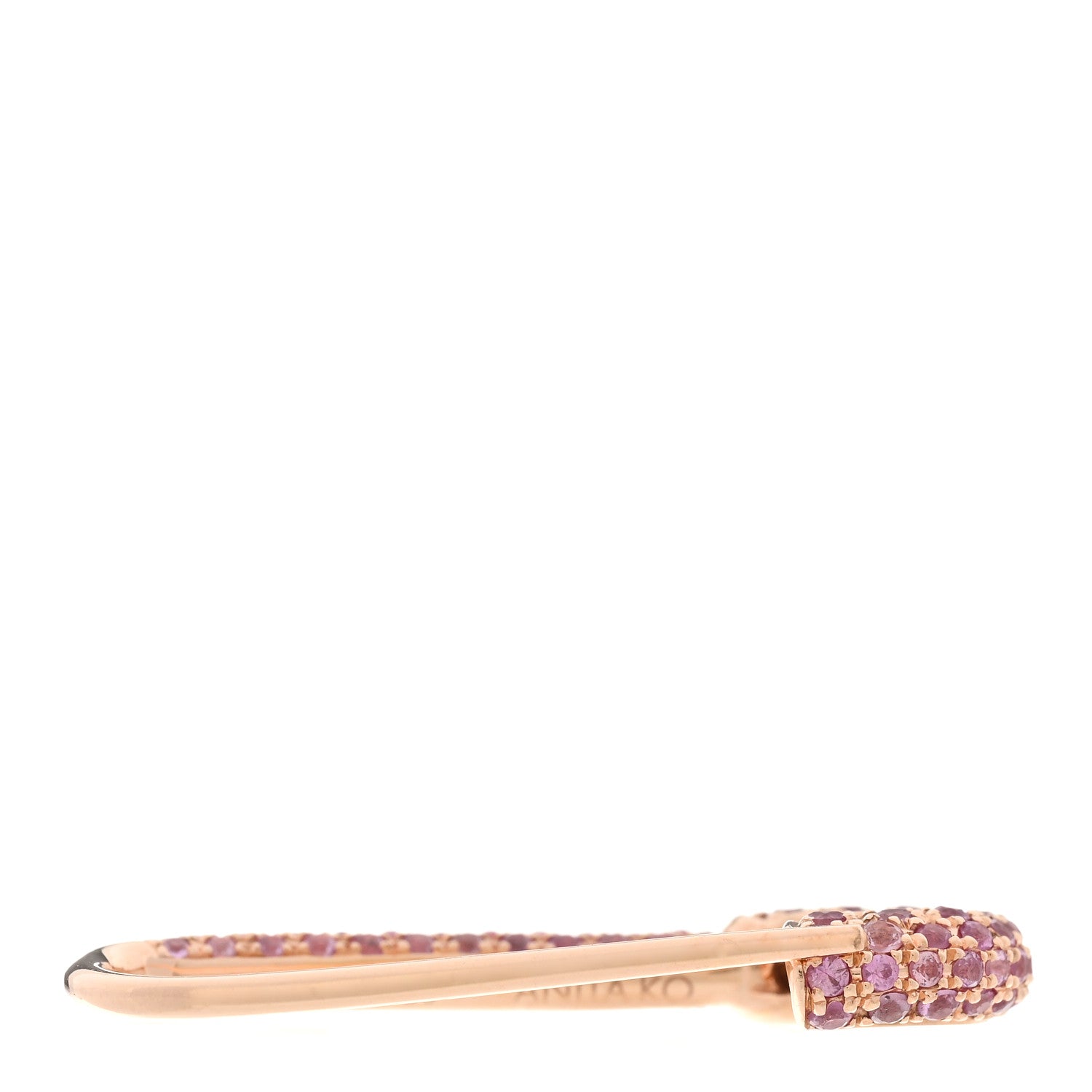 Anita Ko 18K Rose Gold Pink Sapphire Safety Pin Earring 3 of 4