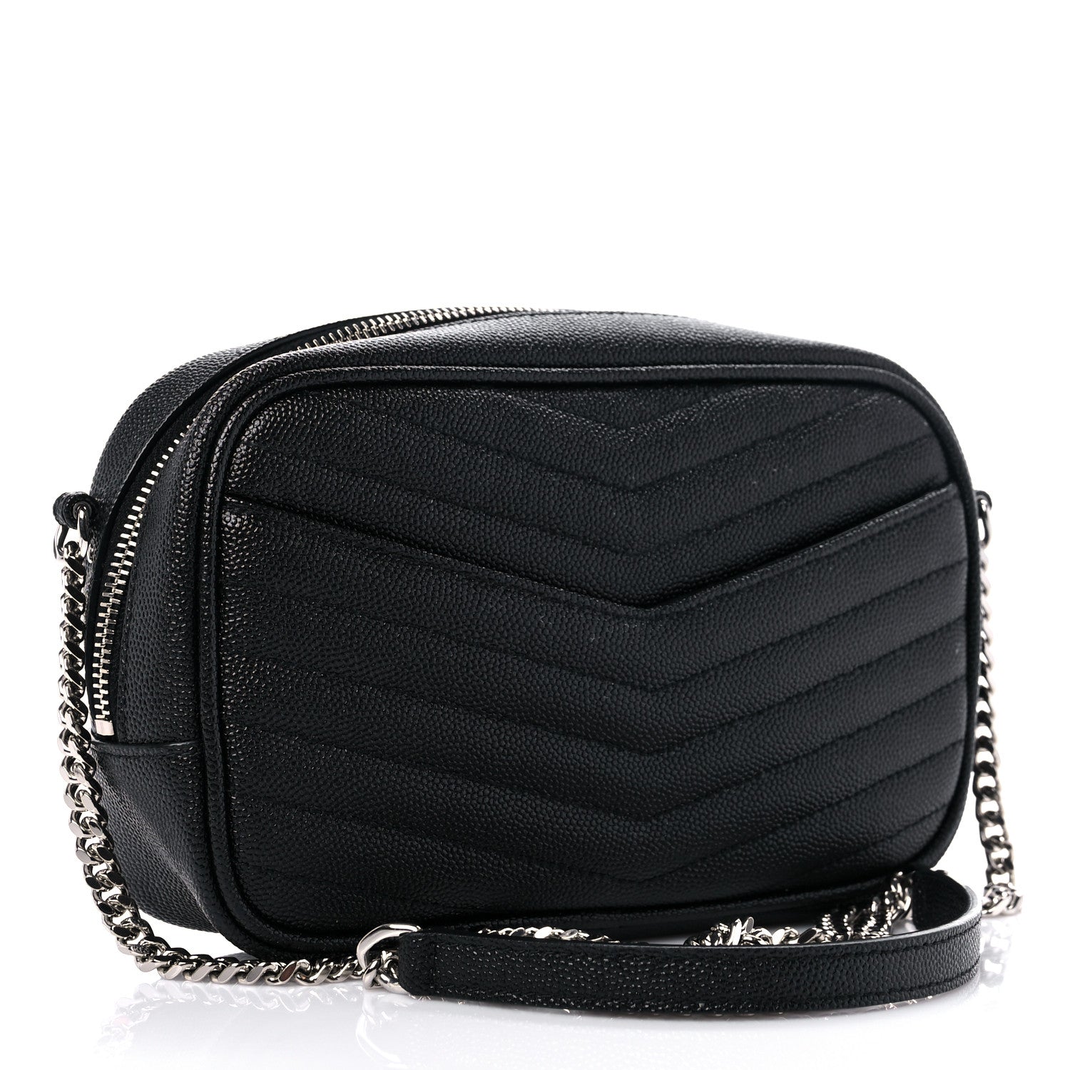 Saint Laurent Grain De Poudre Matelasse Monogram Mini Lou Camera Bag Black 3 of 11