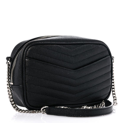 Saint Laurent Grain De Poudre Matelasse Monogram Mini Lou Camera Bag Black 3 of 11
