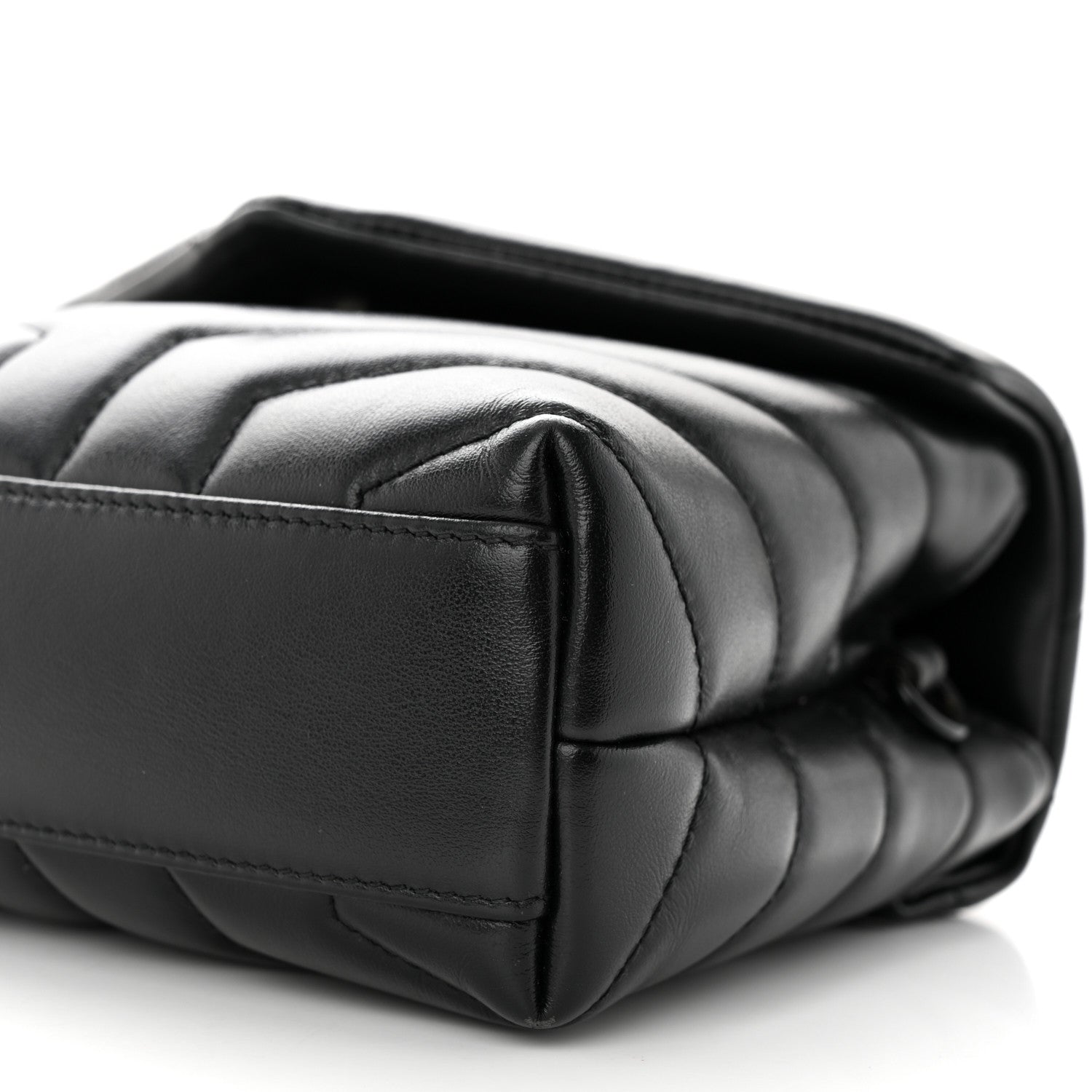 Saint Laurent Calfskin Y Quilted Monogram Monochrome Toy Loulou Crossbody Bag Black 10 of 12