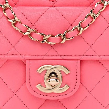 Chanel Lambskin Quilted CC In Love Heart Clutch With Chain Pink 8 of 11