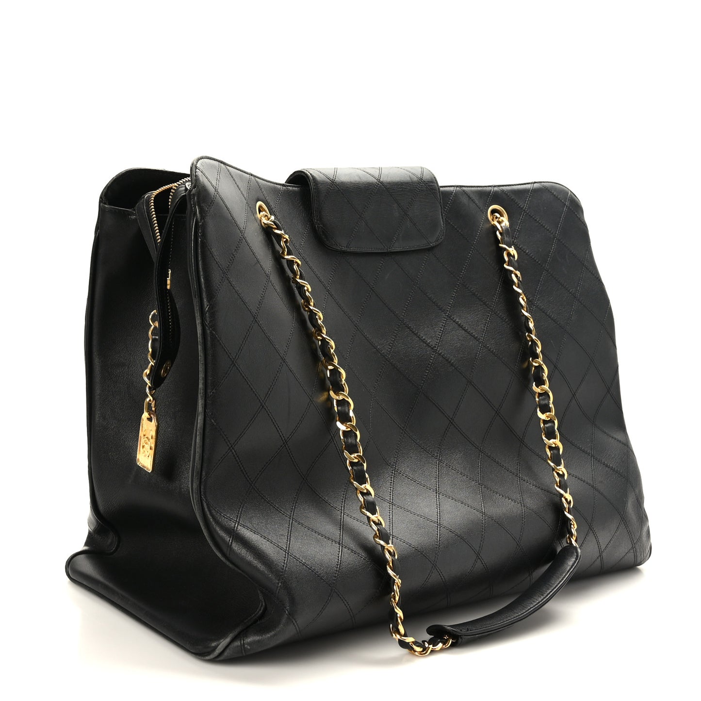 Calfskin Stitched XL Weekender Black