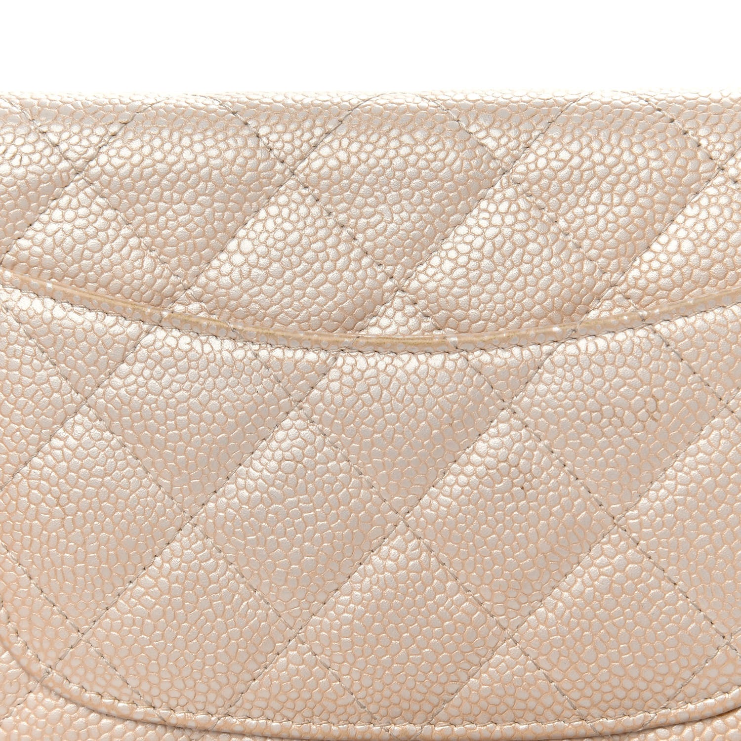 Chanel Pearly Caviar Quilted Wallet On Chain WOC Beige 11 of 13