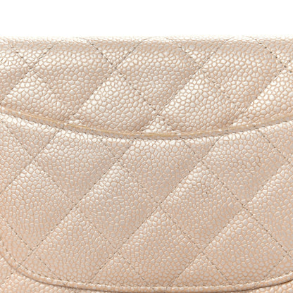 Chanel Pearly Caviar Quilted Wallet On Chain WOC Beige 11 of 13