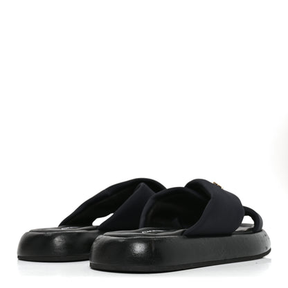 Chanel Fabric CC Mules Sandals 38 Black 4 of 8