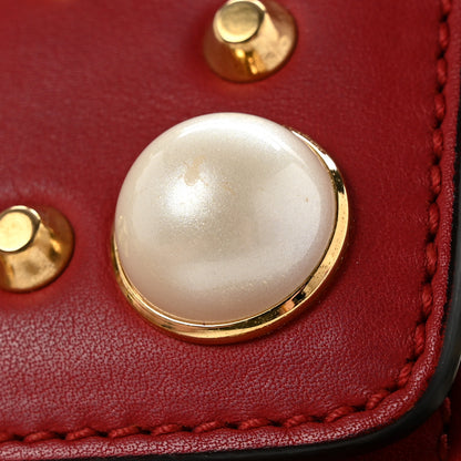 Gucci Calfskin Studded Small Padlock Shoulder Bag Hibiscus Red 14 of 14