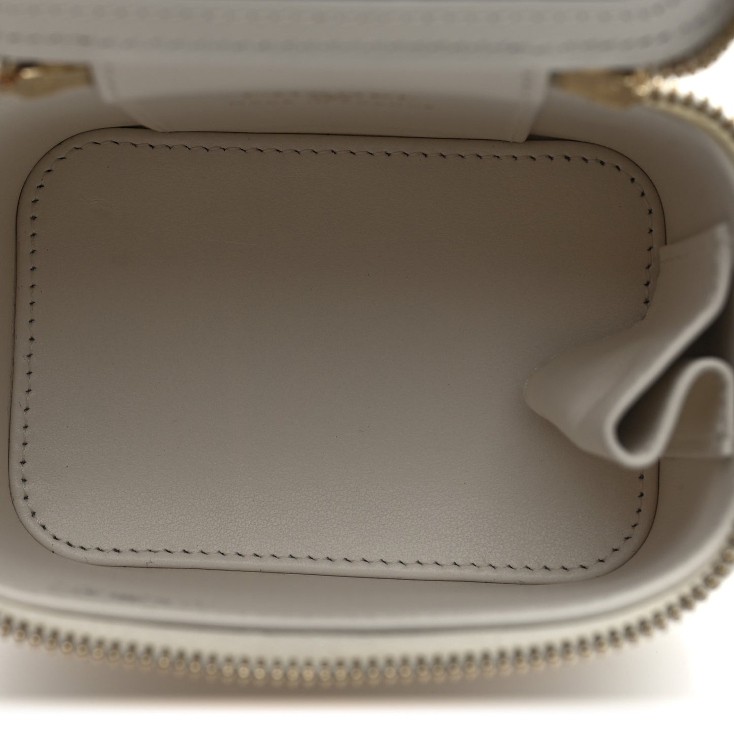 Caviar Quilted Mini Vanity Case With Chain White