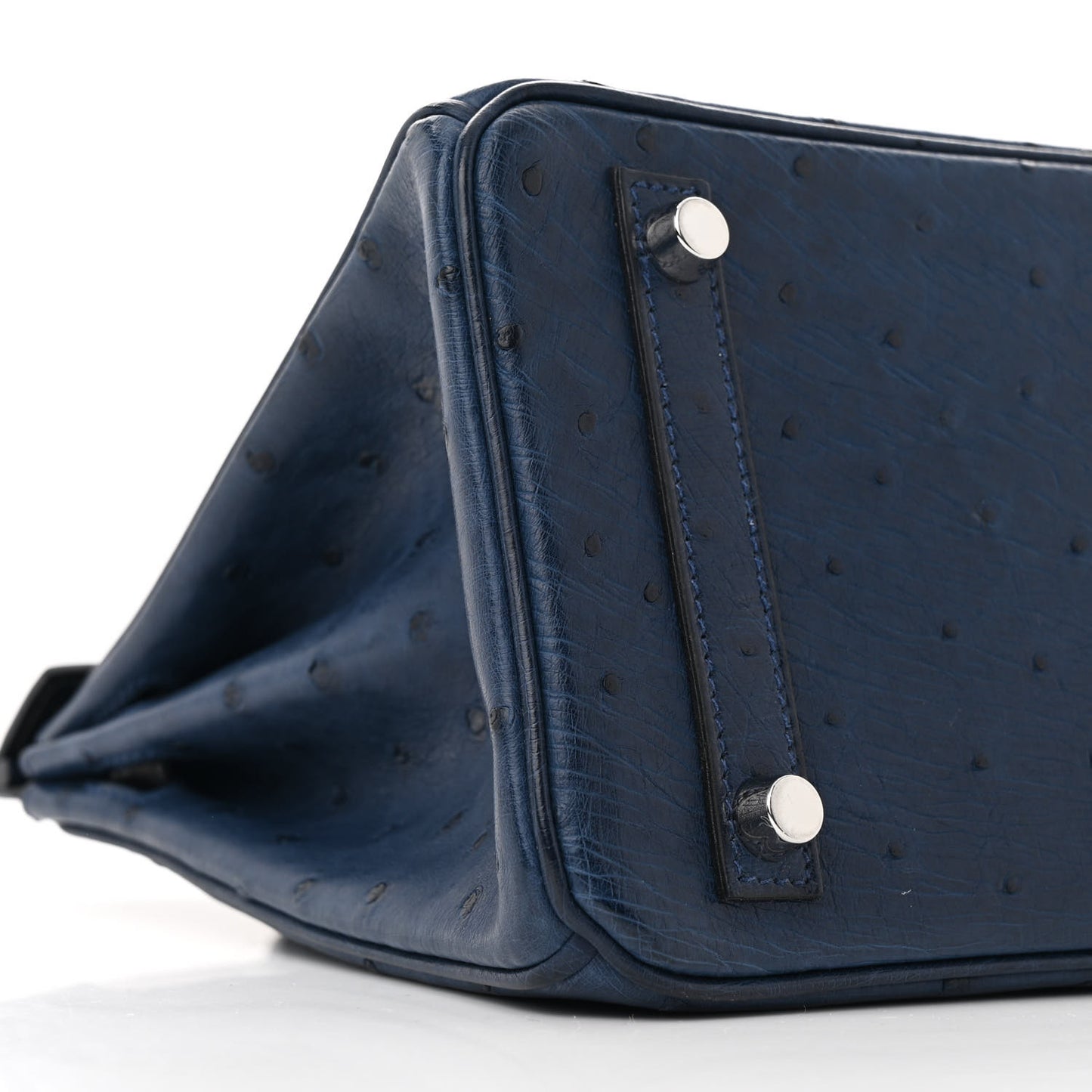 Ostrich Bi-Color Birkin 25 Bleu Iris Black