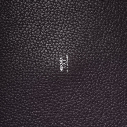 Hermes Taurillon Clemence Picotin Lock 26 GM Raisin 6 of 11