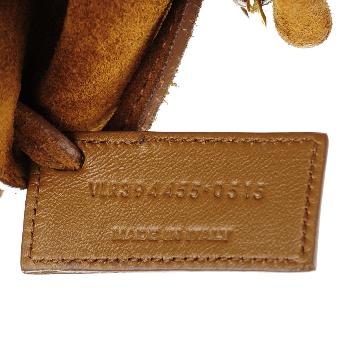 Suede Mini Monogram Bucket Crossbody Bag Ocre